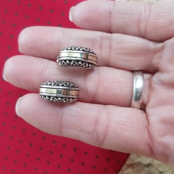 14k Gold & Sterling Silver Earrings - Picture 5 of 13